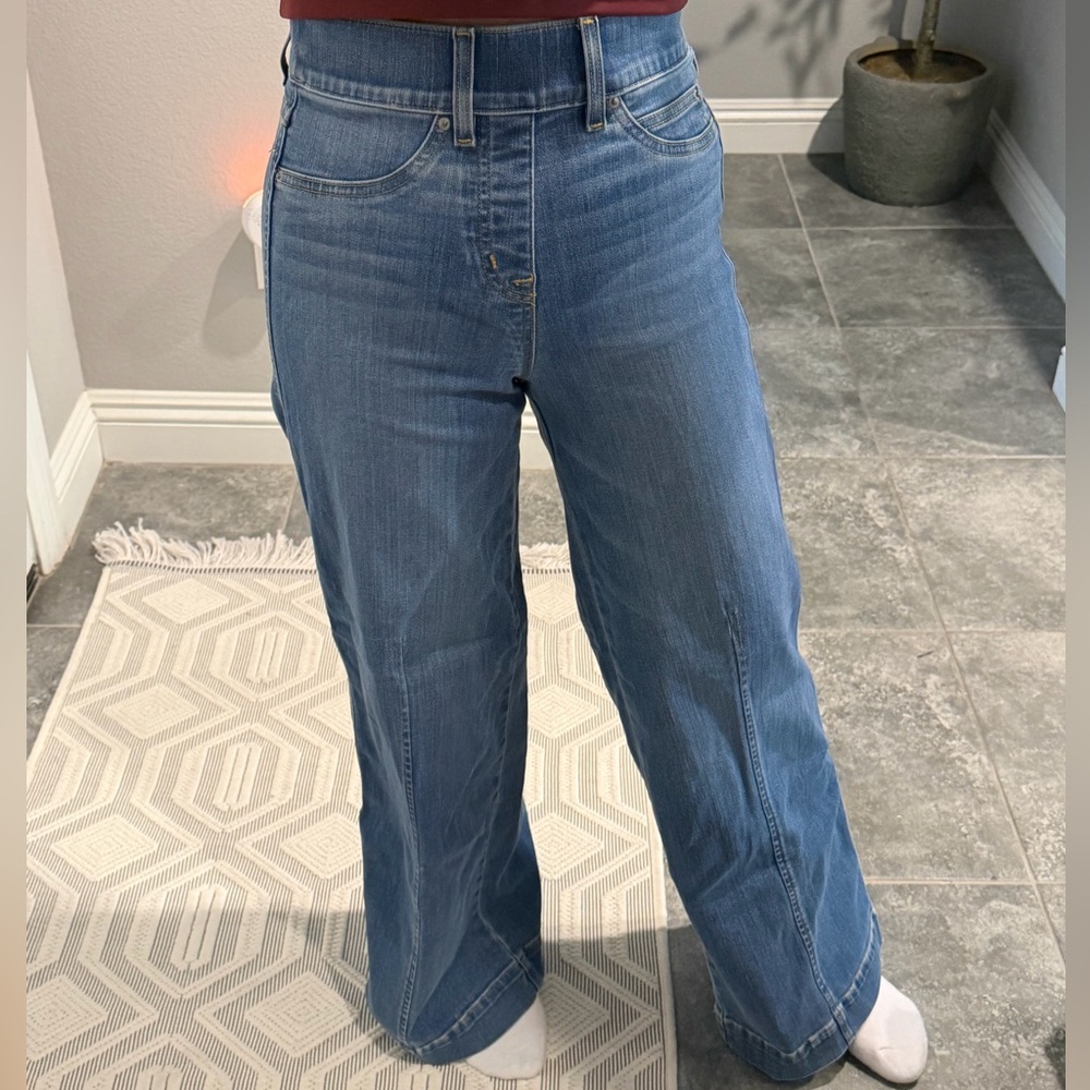 SPANXshape™ EveryWear Seamed-Front Wide Leg Jeans, Vintage Indigo/ Petite / XS